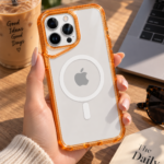 iPhone 14 Pro Max Uyumlu Şeffaf Turuncu Kılıf – Kamera Korumalı