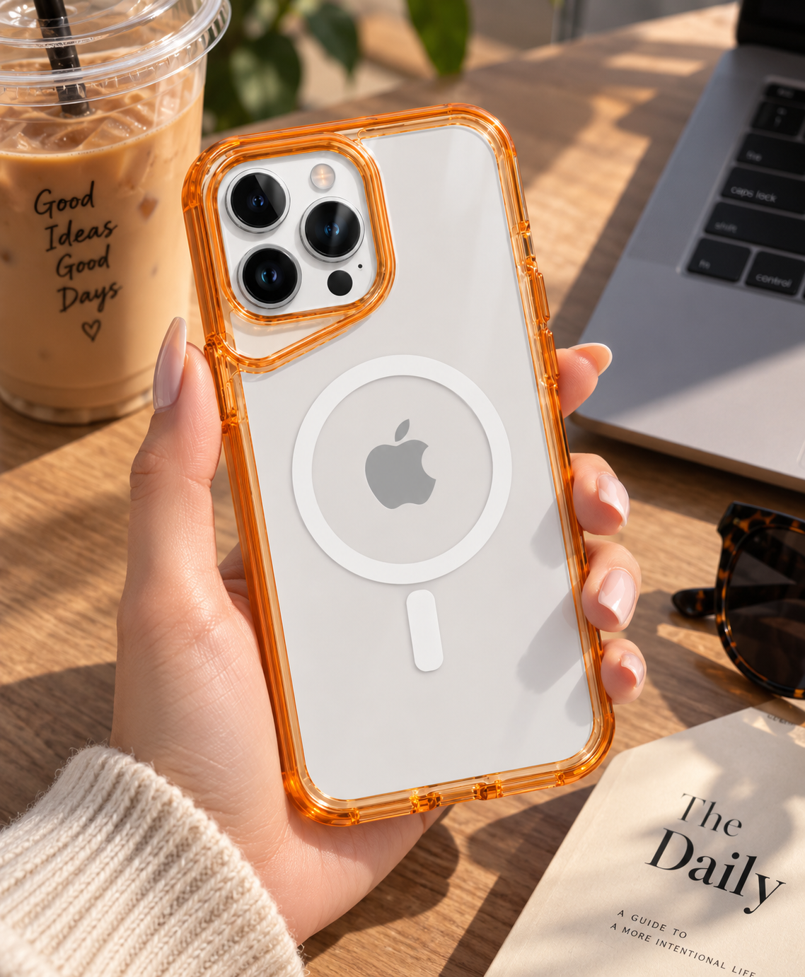 iPhone 14 Pro Max Uyumlu Şeffaf Turuncu Kılıf – Kamera Korumalı iPhone 14 Pro Max Uyumlu Şeffaf Turuncu Kılıf – Kamera Korumalı - Görsel 1