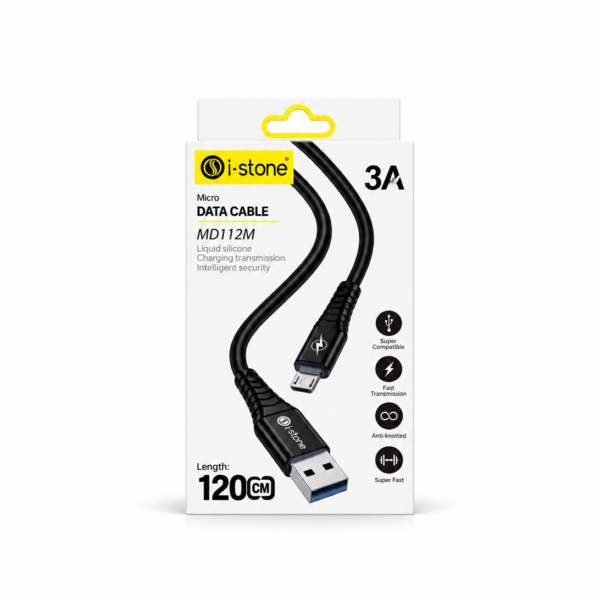 iStone MD112M Micro USB 3A Hızlı Şarj ve Data Kablosu 1.2 Metre
