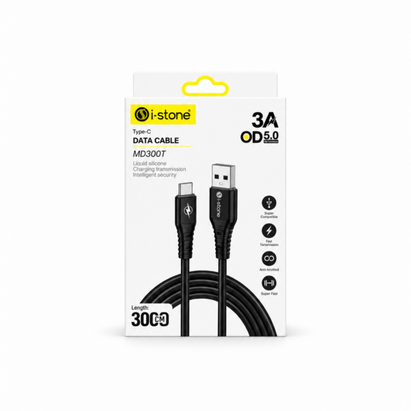 iStone MD300T Type-C 3A Hızlı Şarj ve Data Kablosu 3 Metre